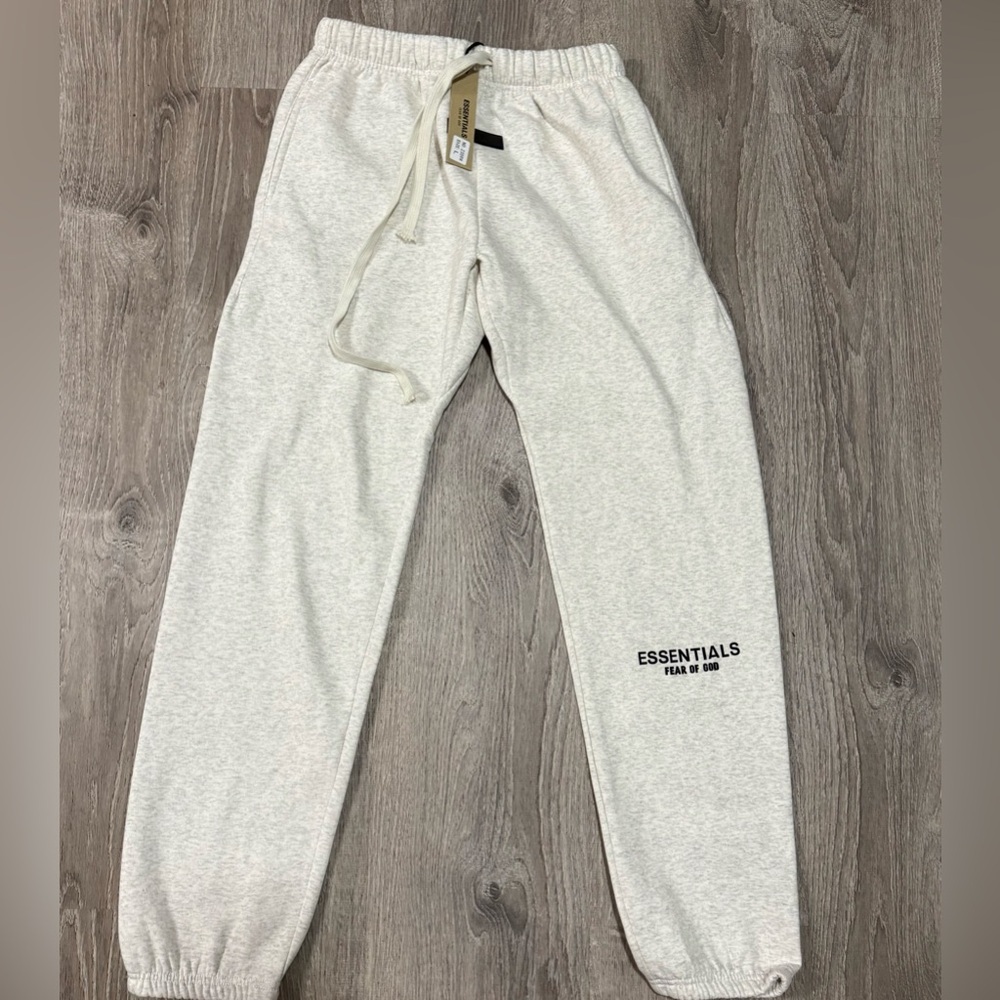 NWT ESSENTIALS Fear of God Hooded Sweatsuit Set | Hoodie & Joggers | Oatmeal - Picture 6 of 12